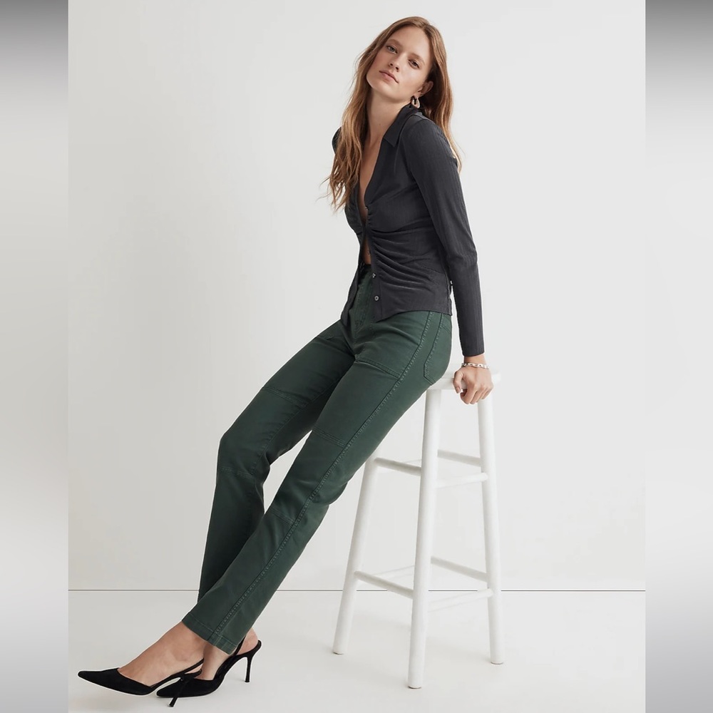 Madewell Green Straight Leg Pants
